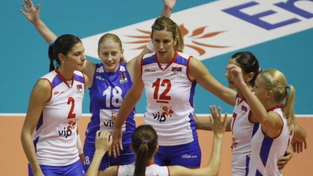 Novopečené mistryně Evropy - volejbalistky Srbska