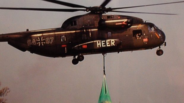 Zásah vrtulníků Bundeswehru při posledních povodních na Odře