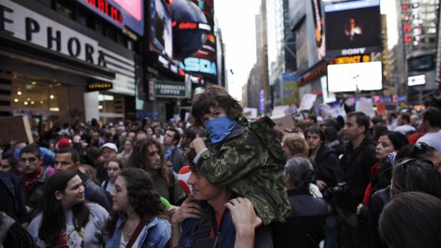 Protesty na newyorské Times Square