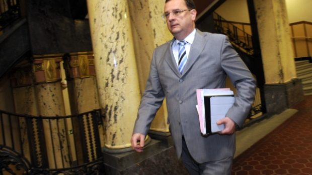 Premiér a předseda ODS Petr Nečas přichází na jednání pražské regionální rady ODS