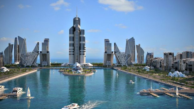 V komplexu Khazar Islands v Ázerbajdžánu má vyrůst nejvyšší budova světa