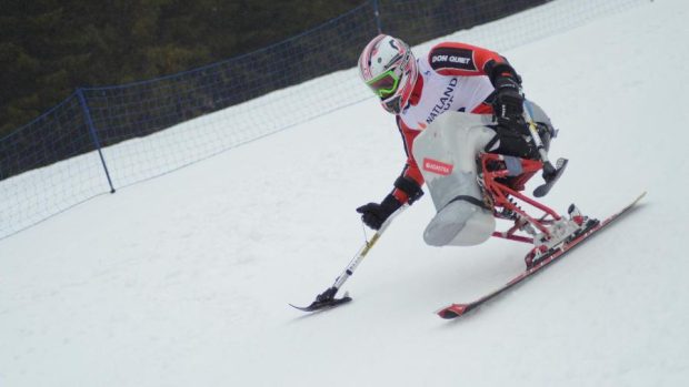 Český handicapovaný lyžař Miroslav Šperk na monoski