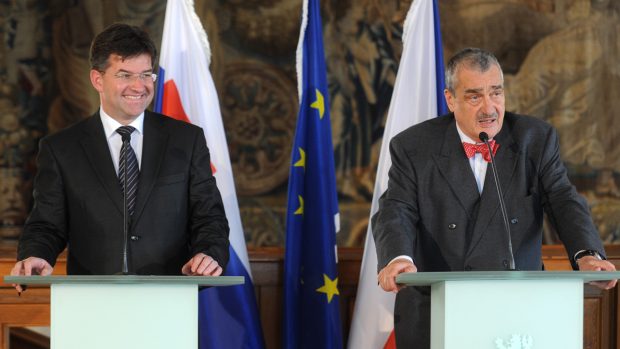 Ministr zahraničí Miroslav Lajčák na návštěvě ČR, Karel Schwarzenberg