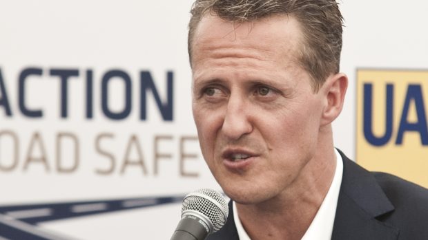 Michael Schumacher na tiskové konferenci v Praze