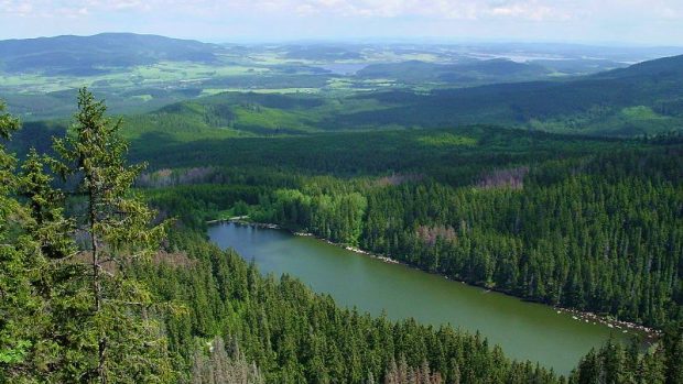 Plešné jezero od Stifterova pomníku