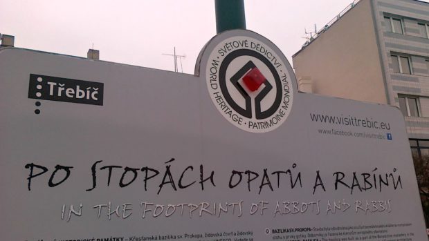 Logo světového děditví UNESCO v Třebíči
