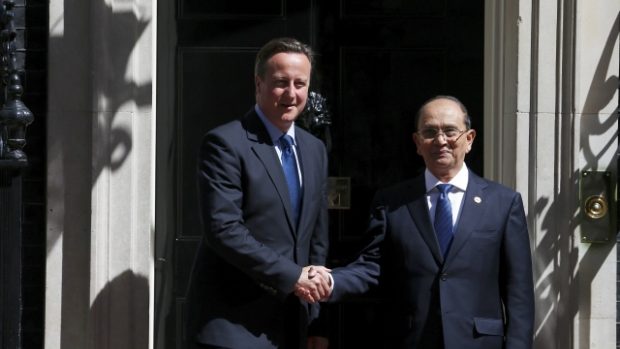 Barmský prezident Thein Sein při návštěvě britského premiéra Davida Camerona - archiv. foto