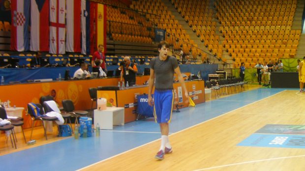 Jan Veselý v dějišti basketbalového ME