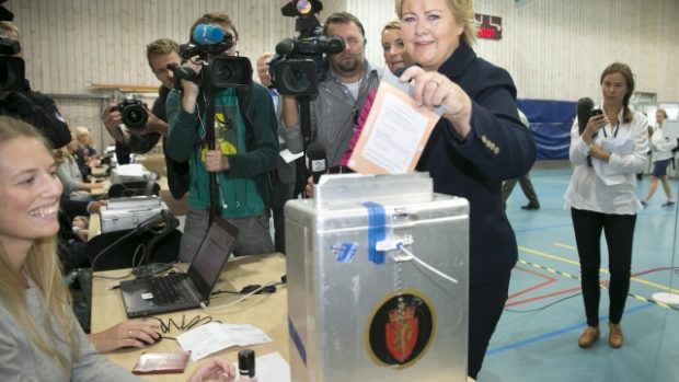 Předsedkyně norských opozičních konzervativců Erna Solbergová