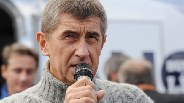 Andrej Babiš na Staroměstském náměstí v Praze