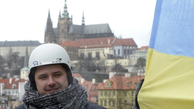 Praha. Mírový protest Čechů a Ukrajinců proti ruské intervenci na Krymu