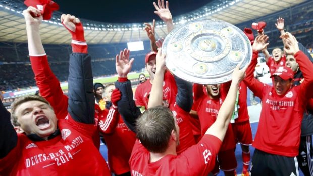 Oslavy fotbalistů Bayernu Mnichov