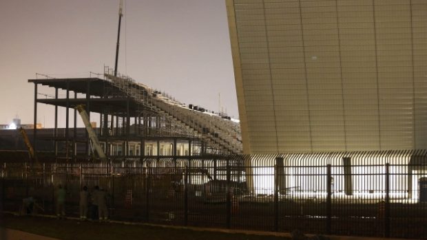 Rozestavěný brazilský fotbalový stadion Itaquerão