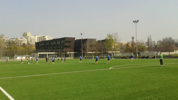 Pohled na hřiště ČAFC Praha