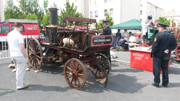 Klatovy, sraz historických parních hasičských stříkaček