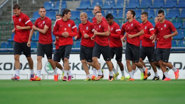 Fotbalisté Mladé Boleslavi na tréninku před zápasem