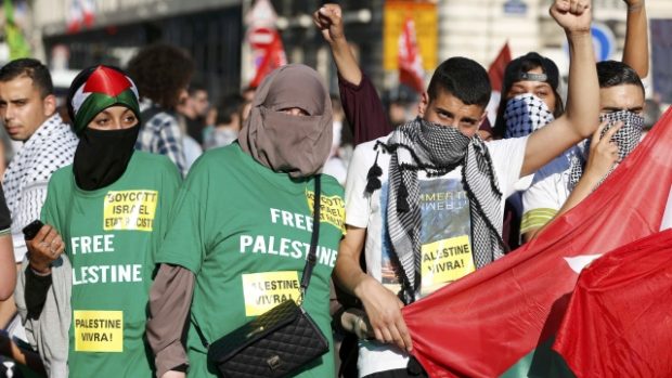 Propalestinská demonstrace v Paříži
