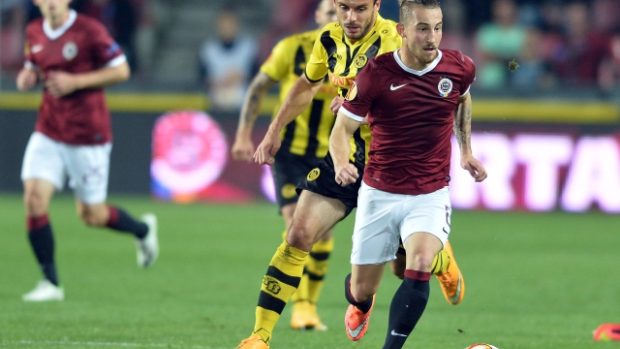Střelec úvodní branky Sparty v utkání Evropské ligy s YBB Lukáš Vácha