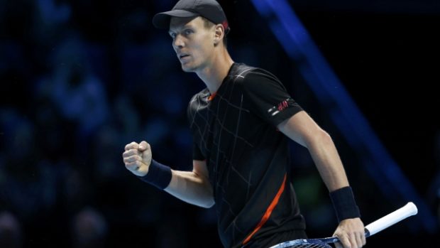 Tomáš Berdych slaví první vítězství na letošním Turnaji mistrů v Londýně