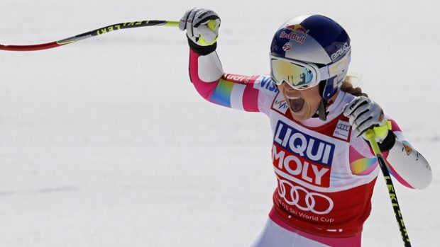 Američanka Lindsey Vonnová vybojovala v Méribelu Křišťálový glóbus za super-G