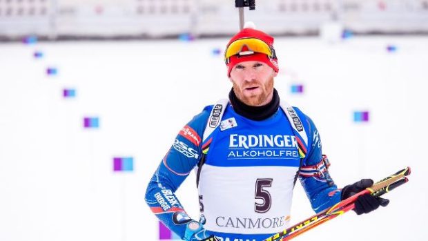 Biatlonista Michal Šlesingr před startem dnešního závodu v Kanadě