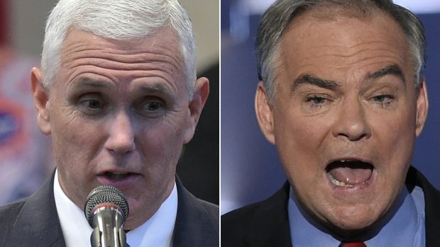 Zkušení, ale nevýrazní. Tak mnozí hodnotí kandidáty na viceprezidenta USA. Na koláži republikán Mike Pence (vlevo) a demokrat Tim Kaine.