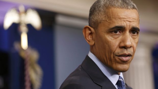 Barack Obama během své letošní poslední tiskové konference.