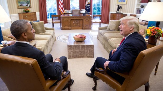 Dva dny po volbách se Obama sešel se svým čerstvě zvoleným nástupcem Donaldem Trumpem.
