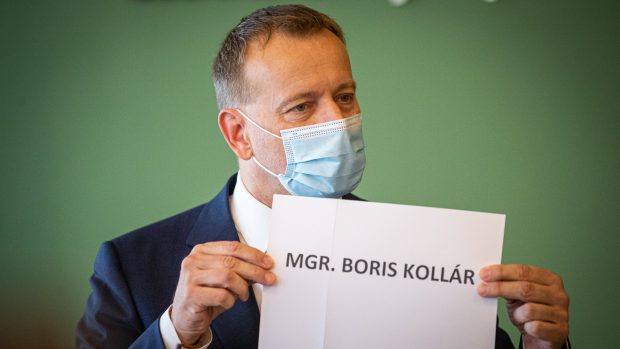 Předseda slovenského parlamentu Boris Kollár na tiskové konferenci