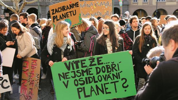 Studentská stávka Fridays For Future 15. března 2019 v Praze.