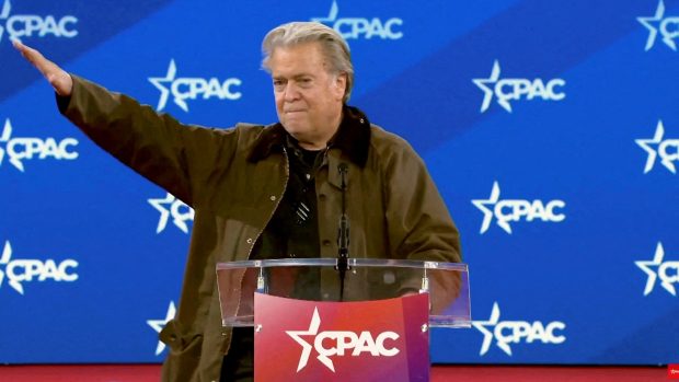 Steve Bannon, bývalý poradce Donalda Trumpa na konferenci CPAC