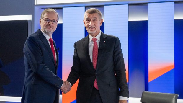 Petr Fiala (ODS) a Andrej Babiš (ANO)