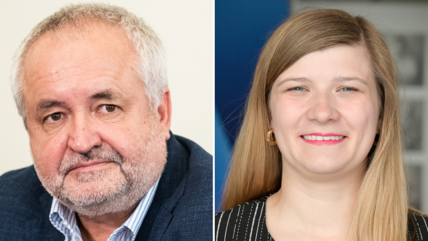Libor Vávra, prezident Soudcovské unie, a Adriana Chochelová (STAN), právnička organizace Pod svícnem