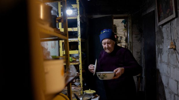 Paní Lidia, obyvatelka Lymanu v Doněcké oblasti