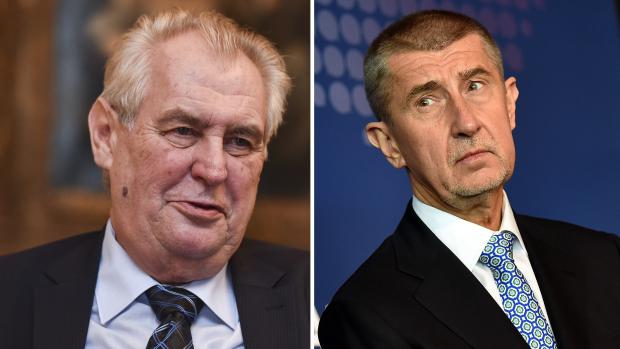 Prezident Miloš Zeman (vlevo) a předseda hnutí ANO Andrej Babiš