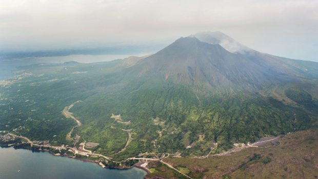 Japonská sopka Sakuradžima.