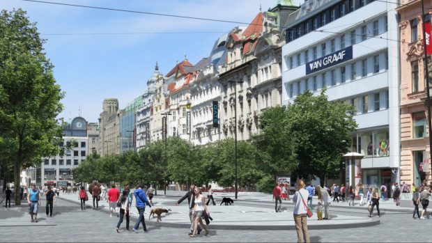 Vizualizace nové podoby Václavského náměstí od firmy Cigler Marani Architects