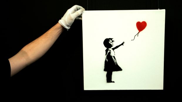 Dívka s balonem umělce s přezdívkou Banksy