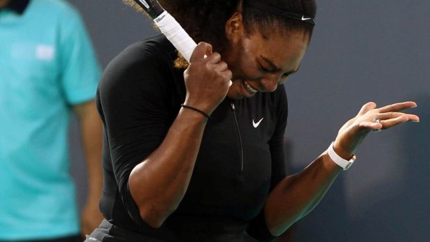 Tenistka Serena Williams při zápase Abú Zabí