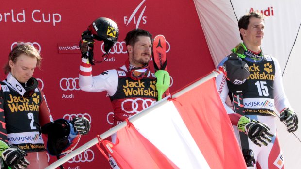 Marcel Hirscher po vítězství v Krajnské Goře