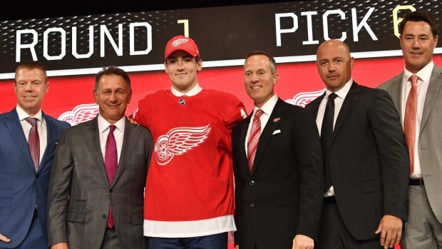 Čerstvá šestka draftu NHL Filip Zadina v dresu Detroitu Red Wings