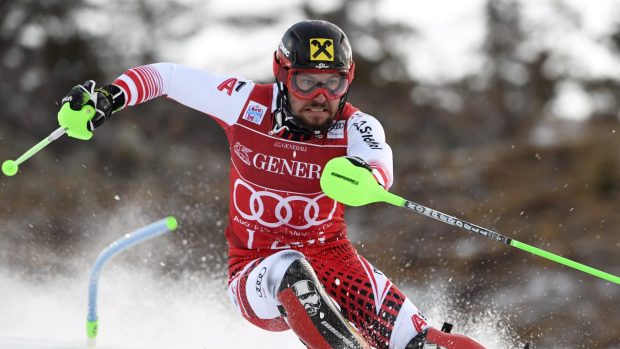 Marcel Hirscher během závodu ve finském Levi.