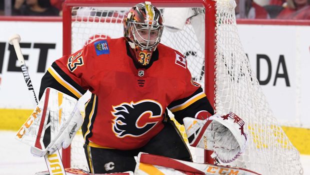 David Rittich od San Jose pětkrát inkasoval, přesto vydržel v bráně do konce a slavil výhru Calgary