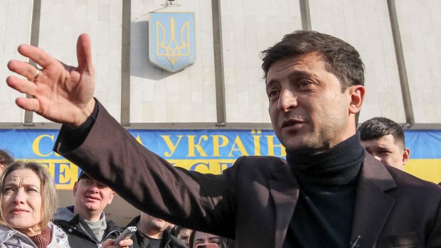 Kandidát na ukrajinského prezidenta a komik Volodymyr Zelenskyj