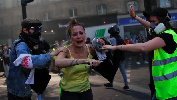 23. protest takzvaných žlutých vest v Paříži