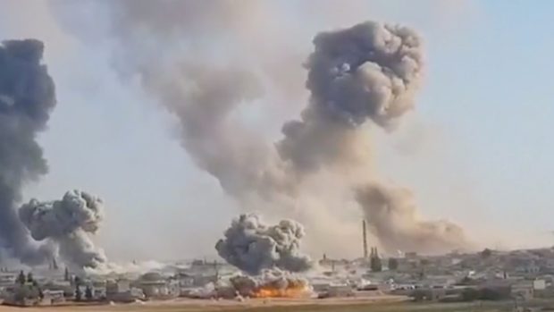 Záběry bombardování z provincie Idlib z 28. května