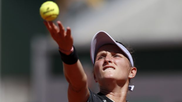 Markéta Vondroušová při svém čtvrtém zápase na Roland Garros.