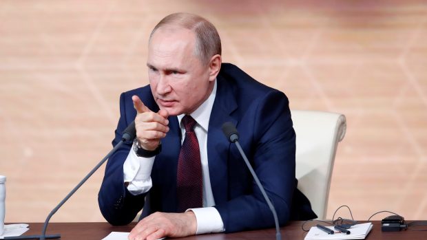 Vladimir Putin na výroční tiskové konferenci v Moskvě