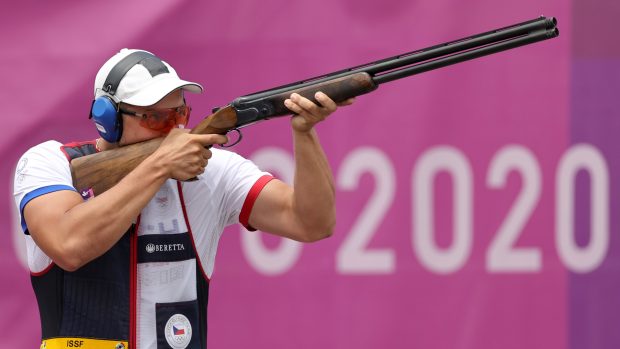 Český skeetař Jakub Tomeček na olympijských hrách v Tokiu