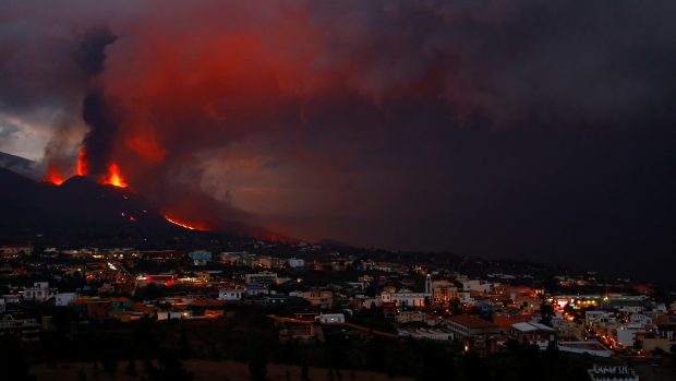 Výhled na El Paso na kanárském ostrově La Palma (foto z 24. 10. 2021)